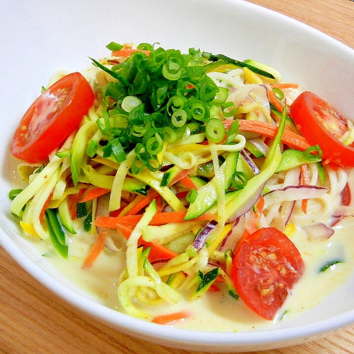 乳和食で減塩 夏野菜たっぷりのカレー冷や麦 レシピ 作り方 By Kon9093 楽天レシピ